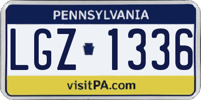 PA license plate LGZ1336
