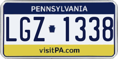 PA license plate LGZ1338