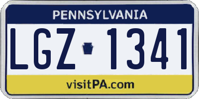 PA license plate LGZ1341