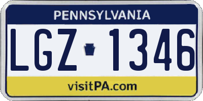 PA license plate LGZ1346