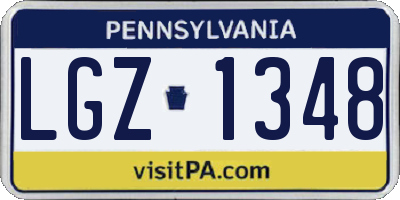 PA license plate LGZ1348