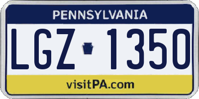 PA license plate LGZ1350