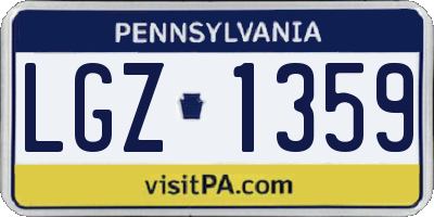 PA license plate LGZ1359
