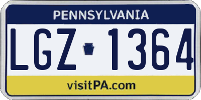 PA license plate LGZ1364