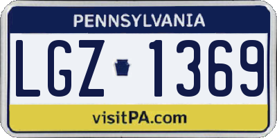 PA license plate LGZ1369