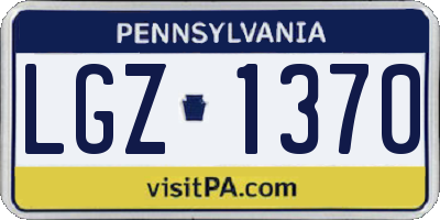 PA license plate LGZ1370