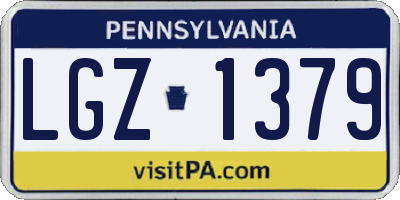 PA license plate LGZ1379