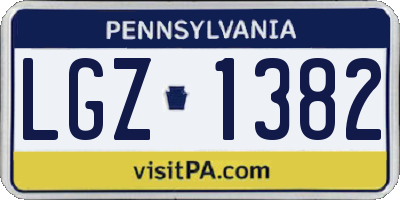 PA license plate LGZ1382