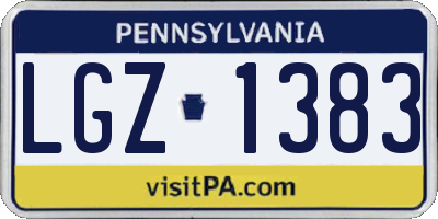 PA license plate LGZ1383