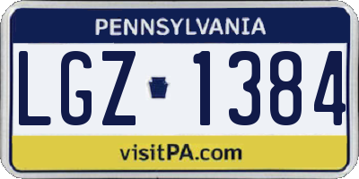 PA license plate LGZ1384