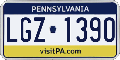 PA license plate LGZ1390