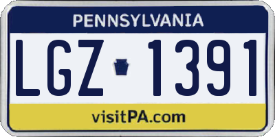 PA license plate LGZ1391