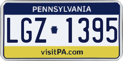 PA license plate LGZ1395