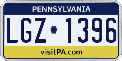 PA license plate LGZ1396