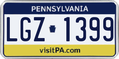 PA license plate LGZ1399