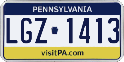 PA license plate LGZ1413