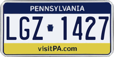 PA license plate LGZ1427