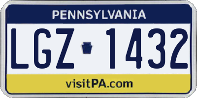 PA license plate LGZ1432