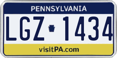 PA license plate LGZ1434