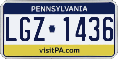 PA license plate LGZ1436