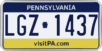 PA license plate LGZ1437
