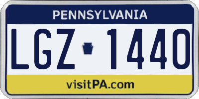 PA license plate LGZ1440