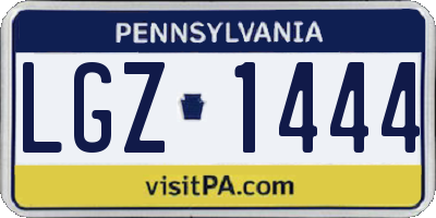 PA license plate LGZ1444