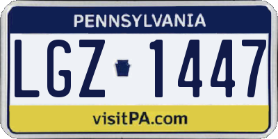 PA license plate LGZ1447