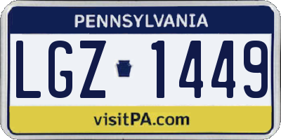 PA license plate LGZ1449