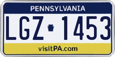 PA license plate LGZ1453