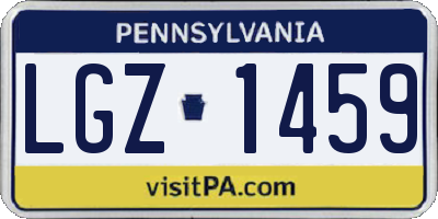 PA license plate LGZ1459