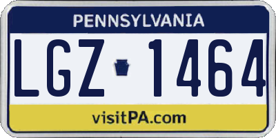 PA license plate LGZ1464
