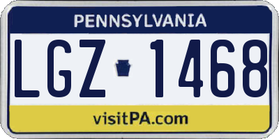PA license plate LGZ1468