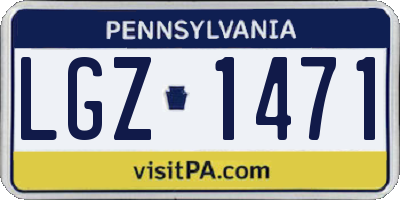 PA license plate LGZ1471