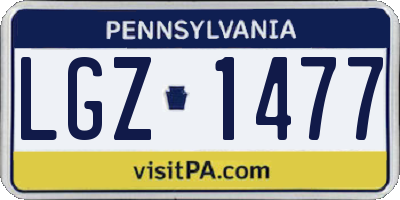 PA license plate LGZ1477