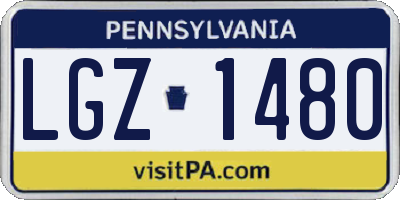 PA license plate LGZ1480