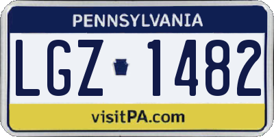 PA license plate LGZ1482