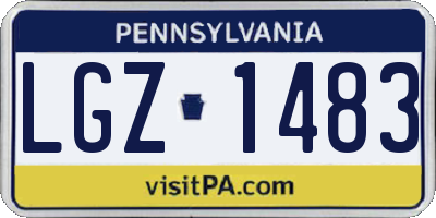 PA license plate LGZ1483