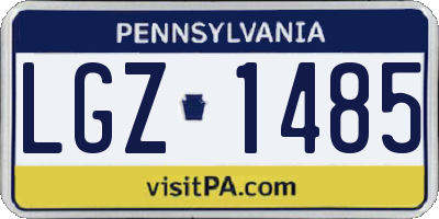 PA license plate LGZ1485