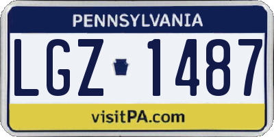 PA license plate LGZ1487