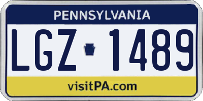 PA license plate LGZ1489