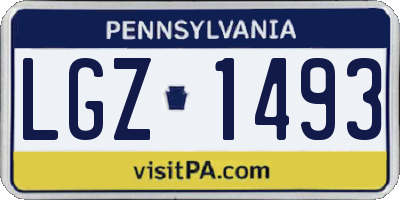 PA license plate LGZ1493