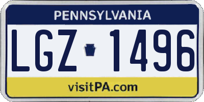 PA license plate LGZ1496