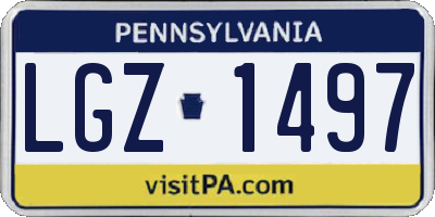 PA license plate LGZ1497