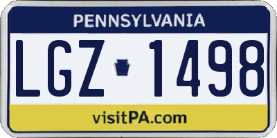 PA license plate LGZ1498