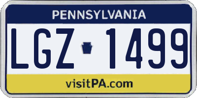 PA license plate LGZ1499