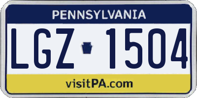 PA license plate LGZ1504