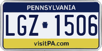 PA license plate LGZ1506