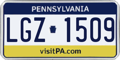 PA license plate LGZ1509