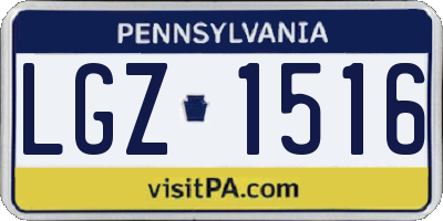 PA license plate LGZ1516